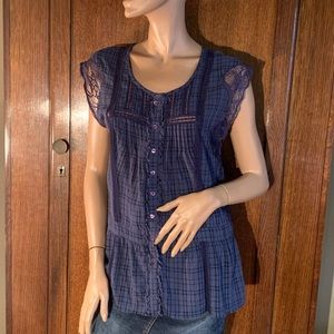 Free People tunic plaid blouse